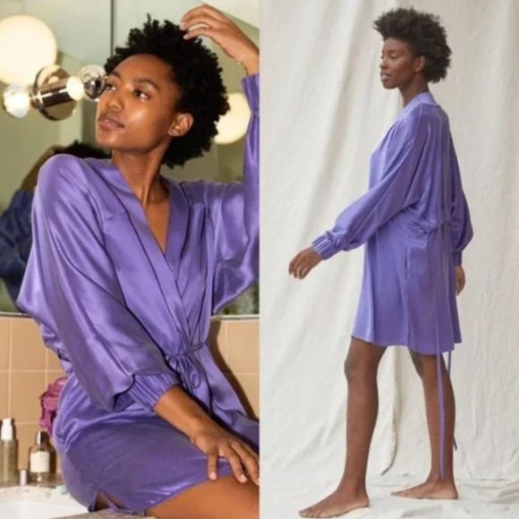 lunya Other - Lunya Washable Silk Robe SZ XS/S Purple Hypoallergenic Removable Belt
